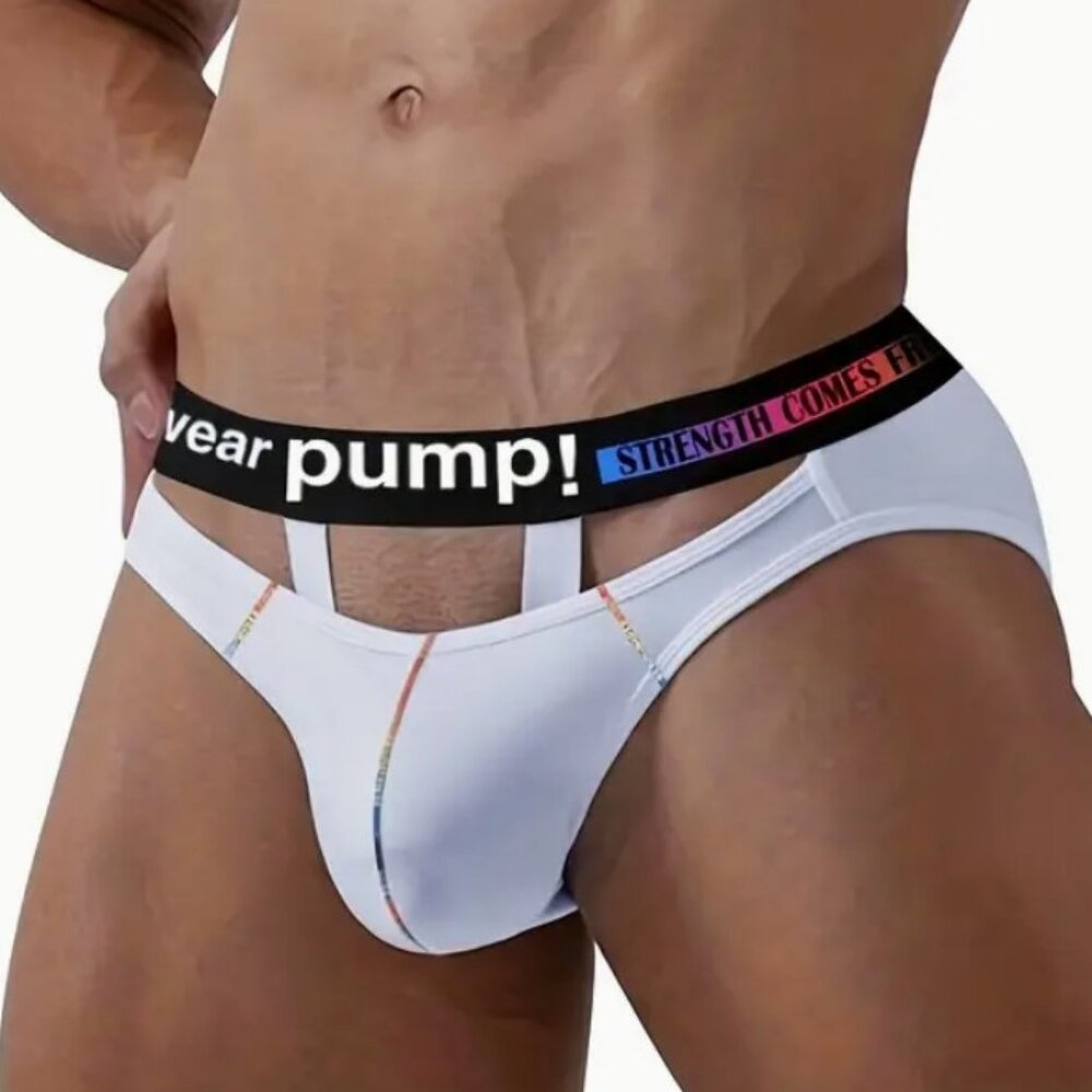 PUMP! Pride Men's Underwear for Sports and Fitness White Large
